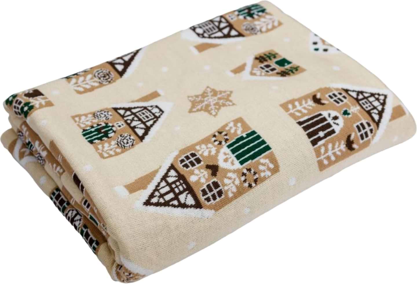 Плед односпальний Прованс в'язаний Імбирні будиночки 90х130 см (037811)