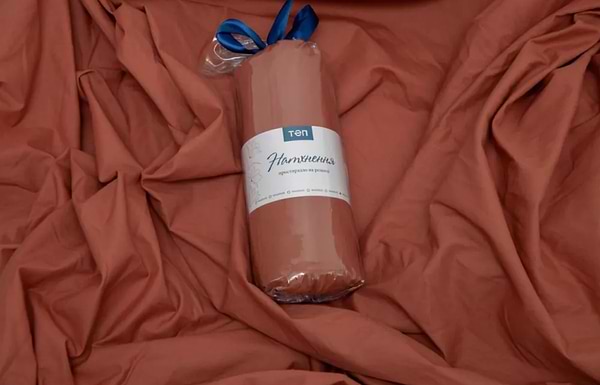 Фото - Простынь односпальная ТЕП ВДОХНОВЕНИЕ с резинкой 90х200 см Карамельный (2-04020_26825)