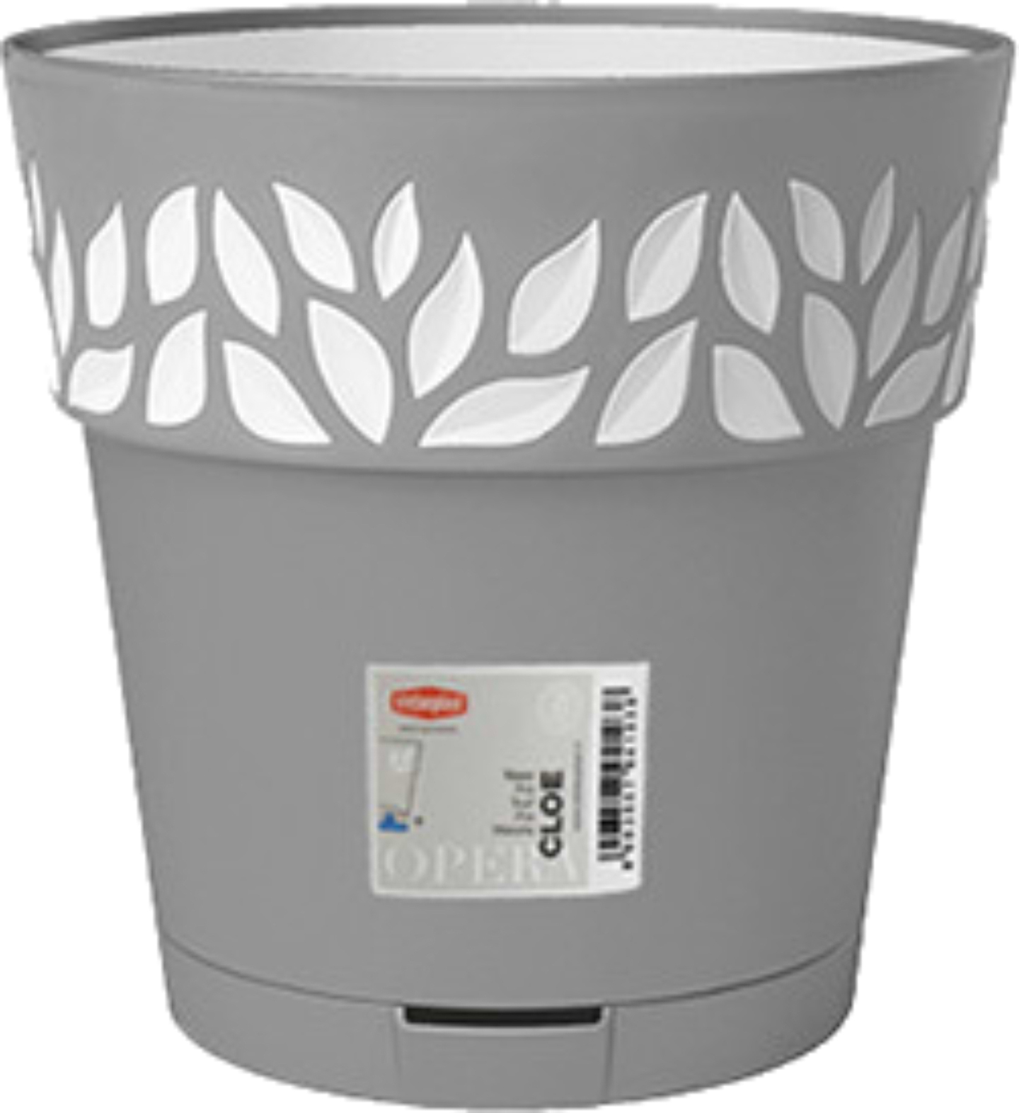Вазон Stefanplast OPERA Cloe 25 см серый/белый 94124