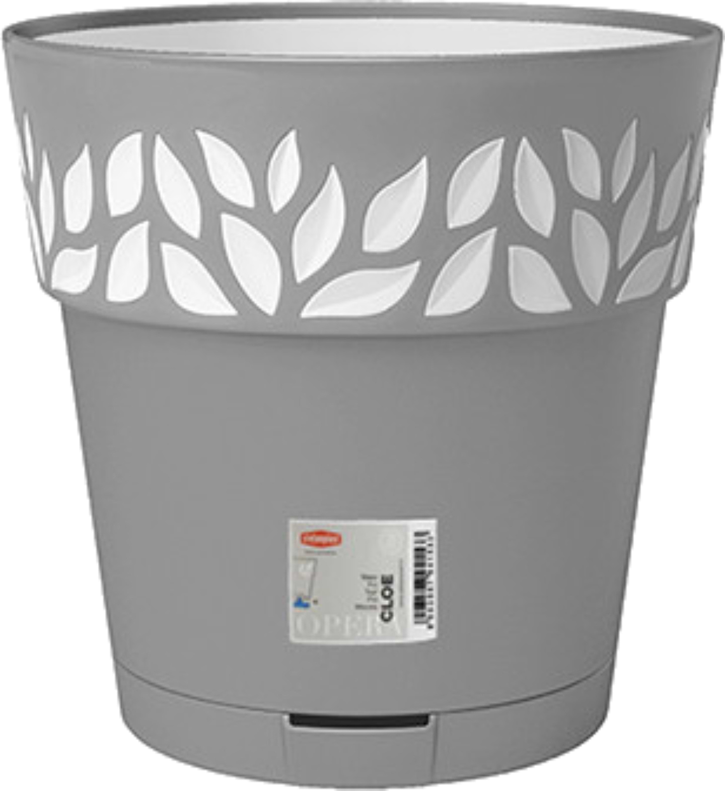 Вазон Stefanplast OPERA Cloe 30 см серый/белый 94167