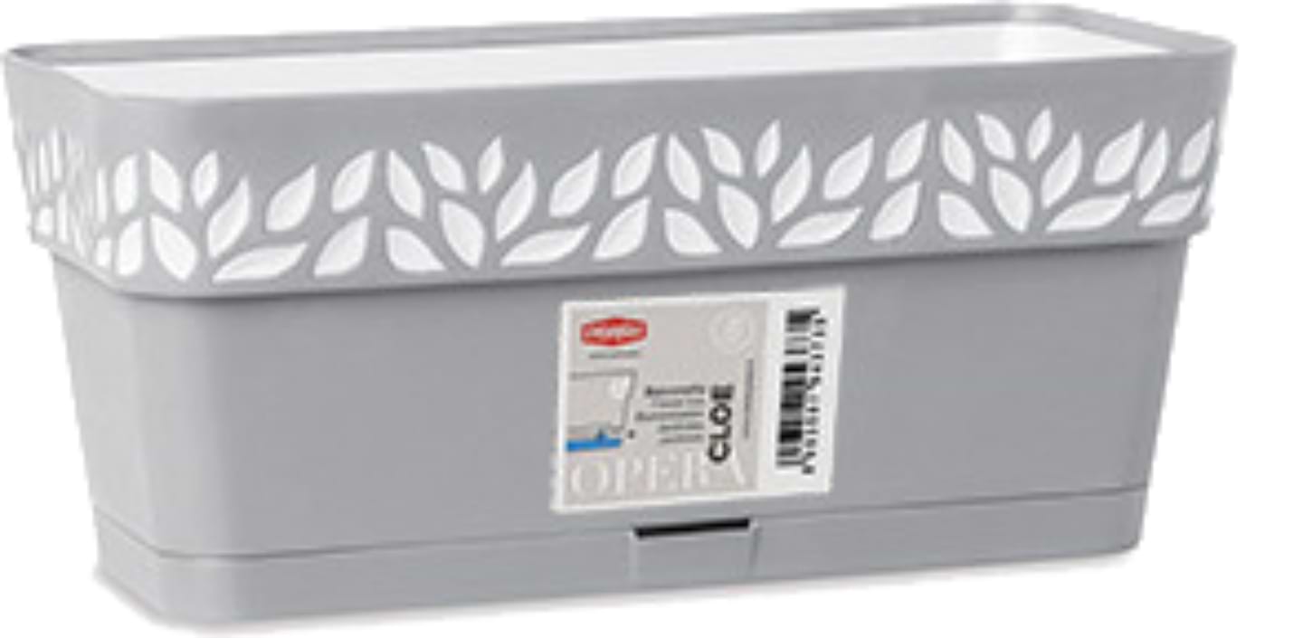 Вазон Stefanplast OPERA Cloe 30x13x12 см сірий/білий 94379