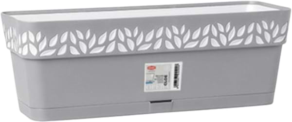 Фото - Вазон Stefanplast OPERA Cloe 50x18x17 см серый/белый 94413