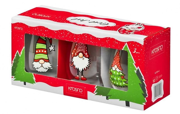 Фото - Набір склянок Krosno різдвяних God Jul 500 мл 3 шт. (952208)