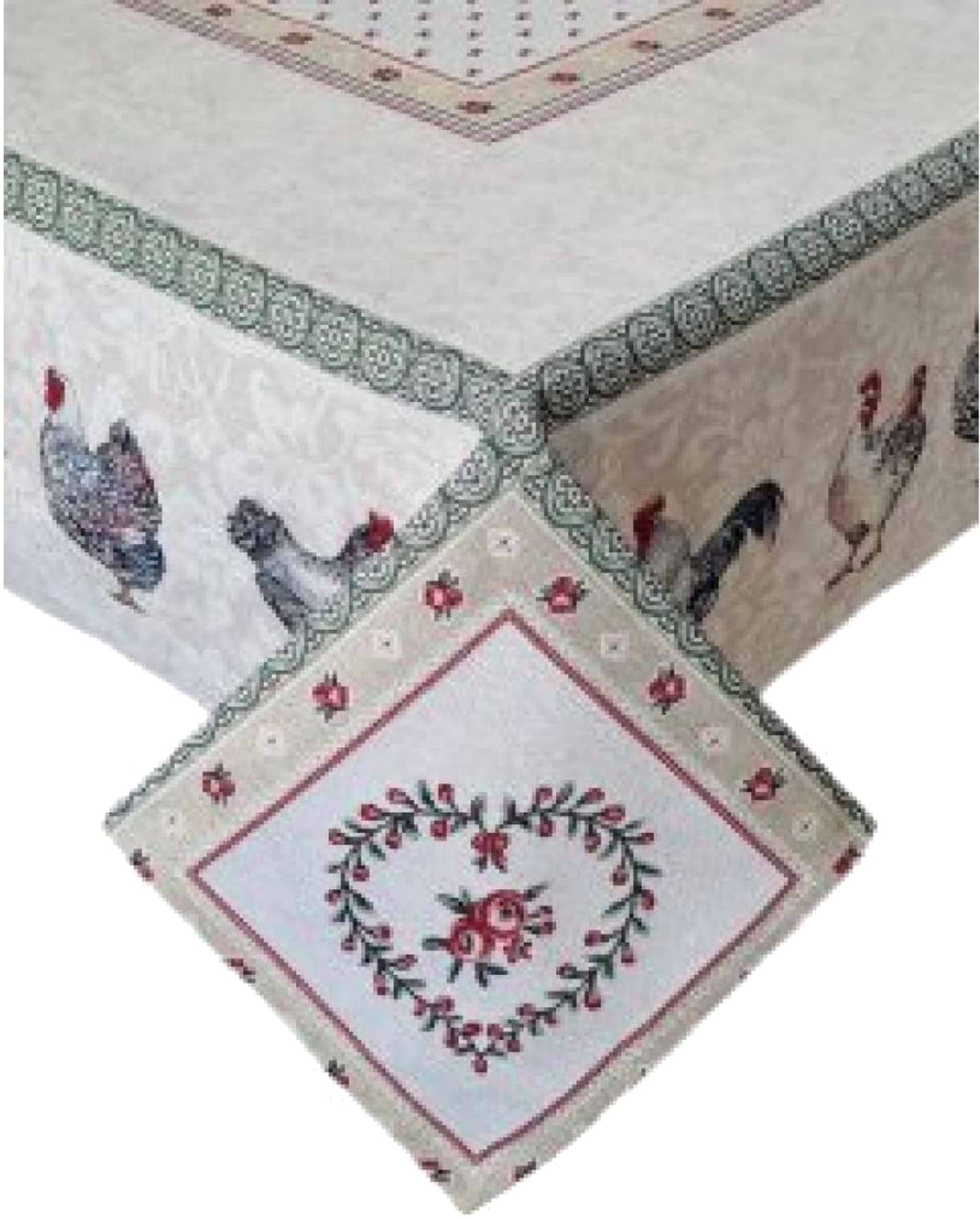 Скатерть прямоугольная Прованс гобелен Курочки 95x100 cм (025987)