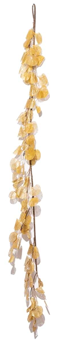 Фото - Ветка декоративная YES! Fun с листьями, 150 см, золотая (973601)