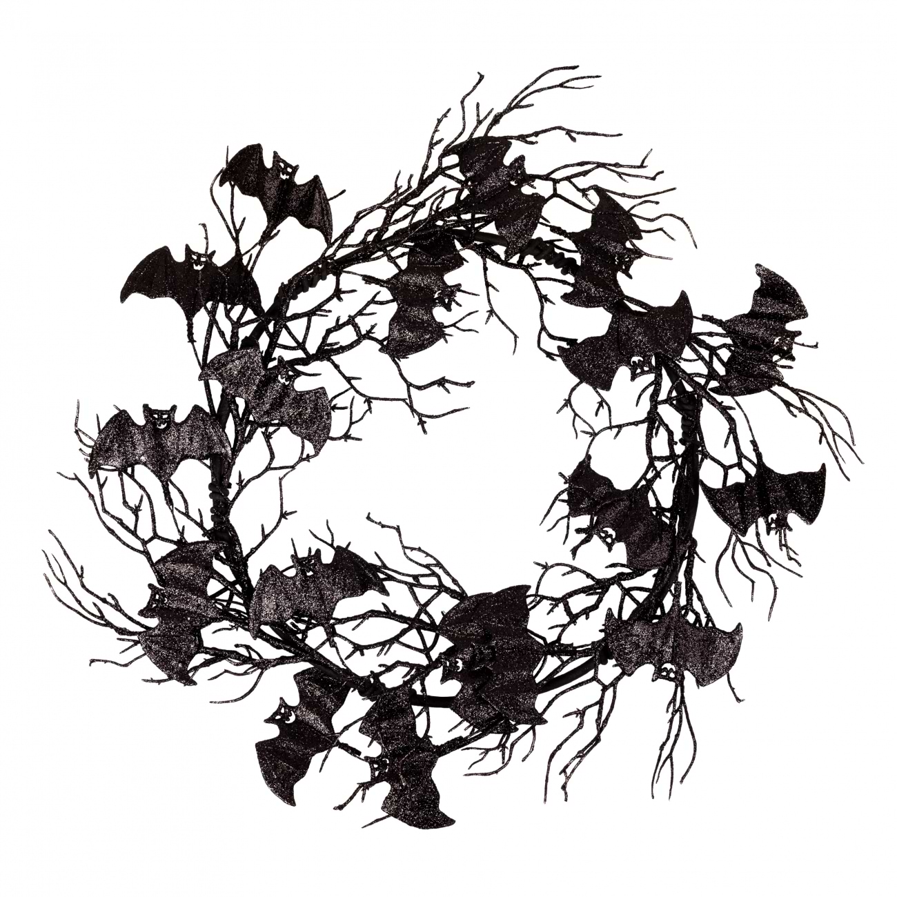 Вінок штучний YES! Fun Хелловін "Кажани" 51 см чорний (974320)