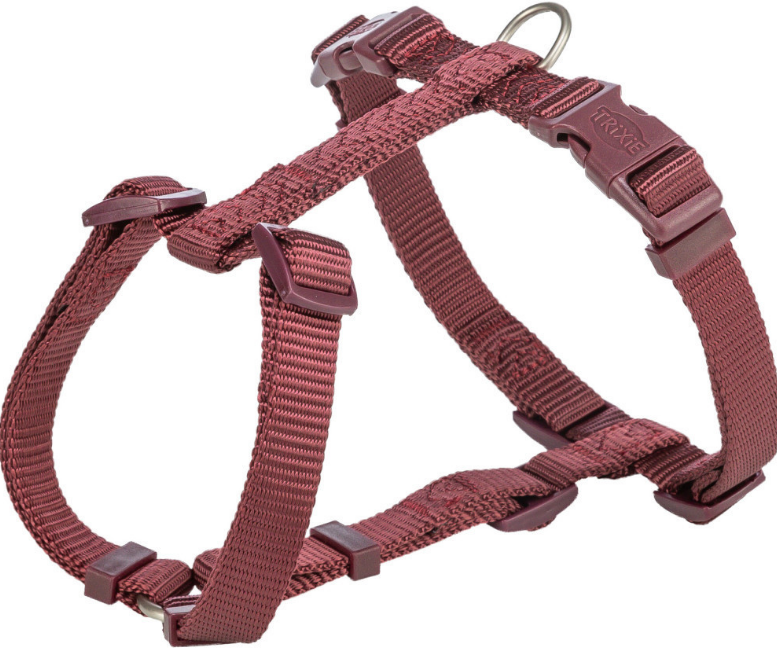 Шлея для собак Trixie H-harness L–XL 75–120 см 25 мм бордовая (4053032672918)