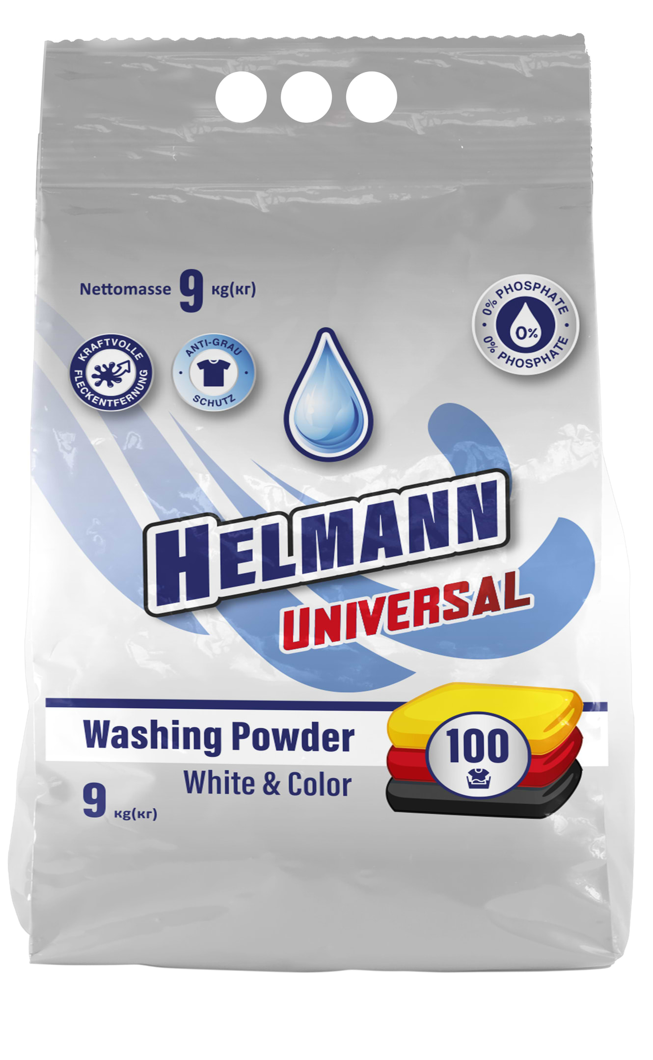 Купити Пральний порошок Helmann д/всіх типів прання 9,0 кг (4820268103925) - Фото 1 Пральний порошок Helmann д/всіх типів прання 9,0 кг (4820268103925) - Фото 1