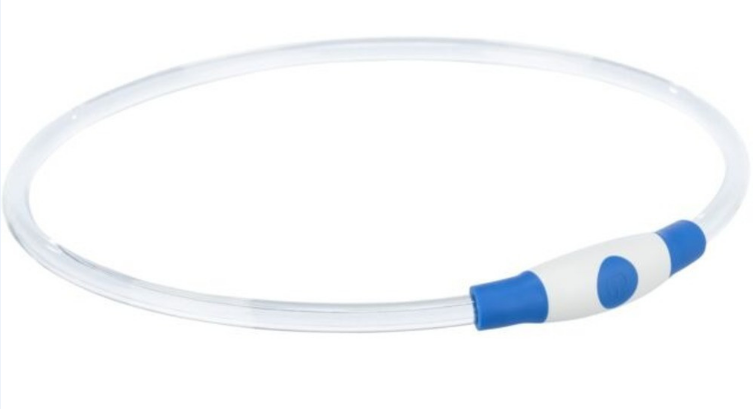Ошейник LED для собак Trixie Flash Light Ring USB синий размер S–M 40 см/8 мм (4047974126646)