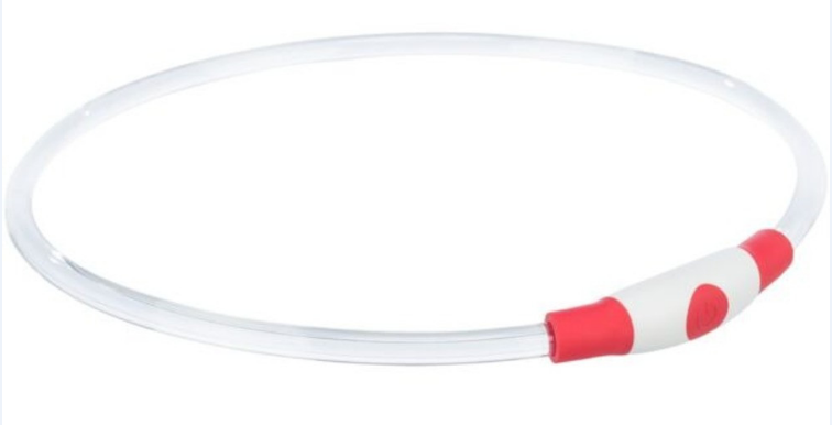 Ошейник LED для собак Trixie Flash Light Ring USB красный размер S–M 40 см/8 мм (4053032433908)