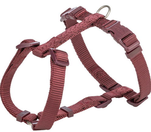 Шлей для собак Trixie Premium H-harness S–M 42–60 см 15 мм бордовая (4053032672888)