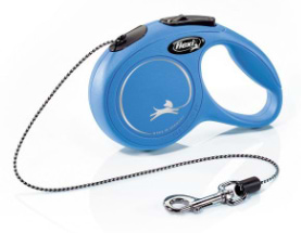 Поводок для собак Flexi New Classic трос Синяя размер XS 3 м 8 кг (4000498022412)