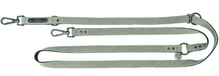 Поводок для собак Trixie CityStyle V-Lead хлопок M–L 2 м 20 мм светло-серый (4053032681736)