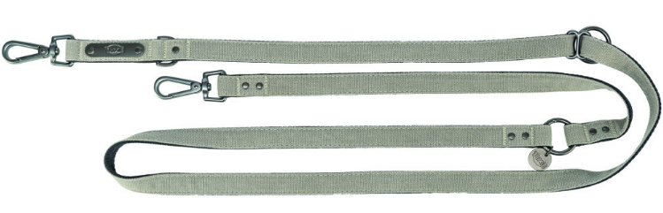 Поводок для собак Trixie CityStyle V-Lead хлопок S–M 2 м 13 мм светло-серый (4053032681699)