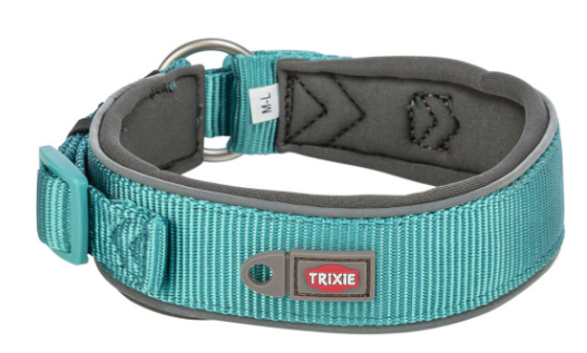 Ошейник для собак Trixie Premium экстраширокий S–M 33–42 см 35 мм аква-графит (4053032677616)