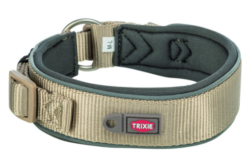 Ошейник для собак Trixie Premium экстраширокий XS–S 27–35 см 25 мм песочно-серый (4053032677500)