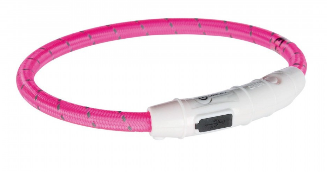 Нашийник для собак Trixie з USB M-L 45 cм Рожевий (4053032127074)