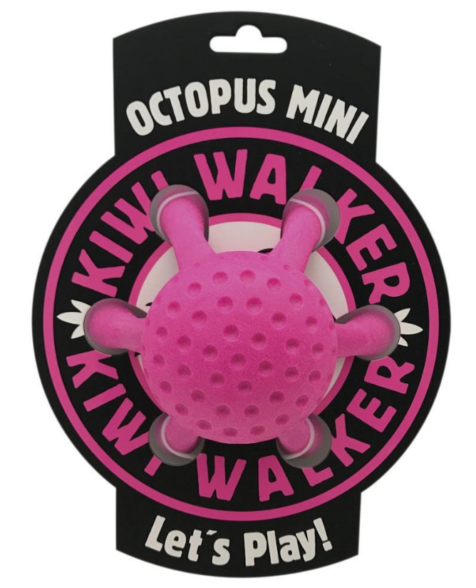 Интерактивная игрушка для собак Kiwi Walker Осьминог розовый 12 см (8596075002794)