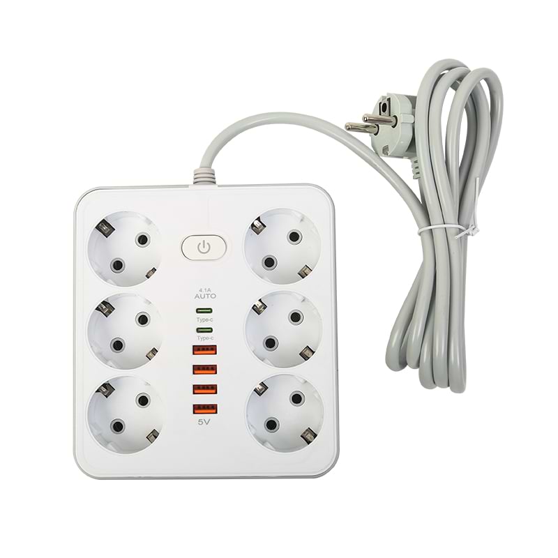 Мережевий фільтр XOKO SP-6-4-2 2 м 6 розетки 6 USB White (XK-SP-6-4-2-WH)