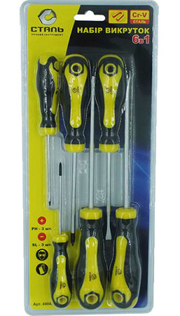 Фото - Набор отверток Сталь 6 шт. (49042) Фото - Набор отверток Сталь 6 шт. (49042)