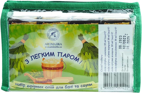Фото - Масло для бани и сауны Ароматика С легким паром (пихта, лимон, мята, эвкал.) (4820031051422)