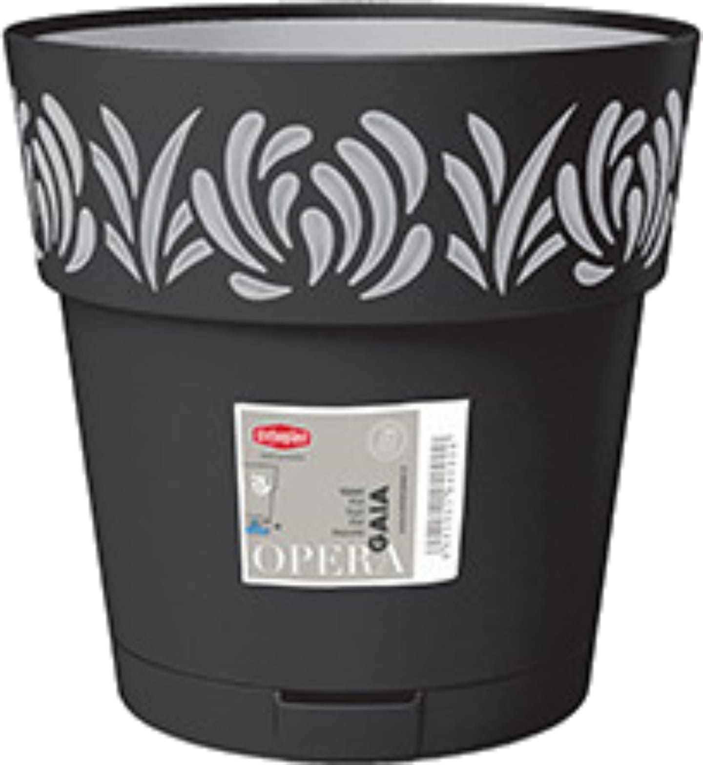 Вазон Stefanplast OPERA Gaia 15 см графіт/св.сірий 88303