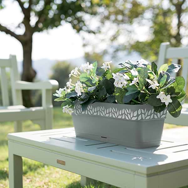 Фото - Вазон Stefanplast OPERA Cloe 50x18x17 см серый/белый 94413