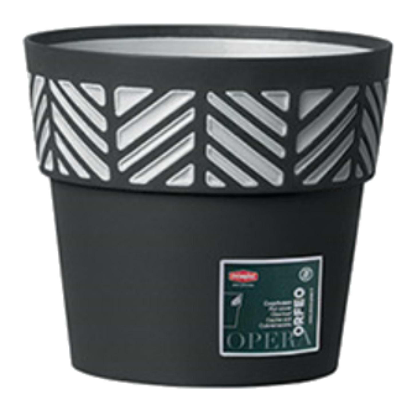 Вазон Stefanplast OPERA Orfeo 20x17 см графіт/св.сірий 94703