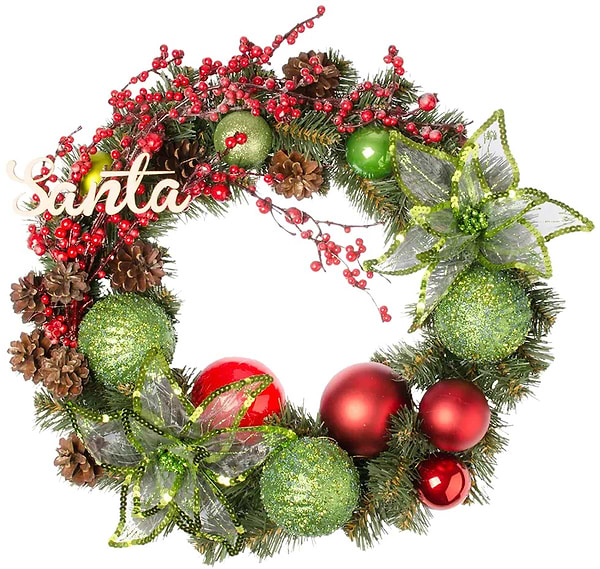 Фото - Венок искуственный YES! Fun с декором Счастливое Рождество 35 см (904393) Фото - Венок искуственный YES! Fun с декором Счастливое Рождество 35 см (904393)
