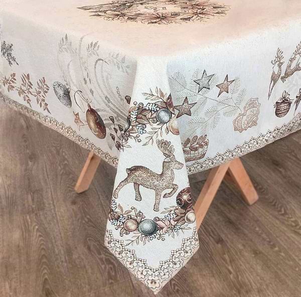 Фото - Скатертина прямокутна Прованс 135х180 Золоті свята (016182)