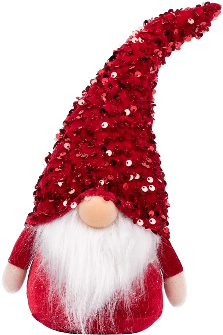 Декор New Year Гном Novogod'ko «Гном Мальчик», красная пайетка, 29 см, LED (973722)