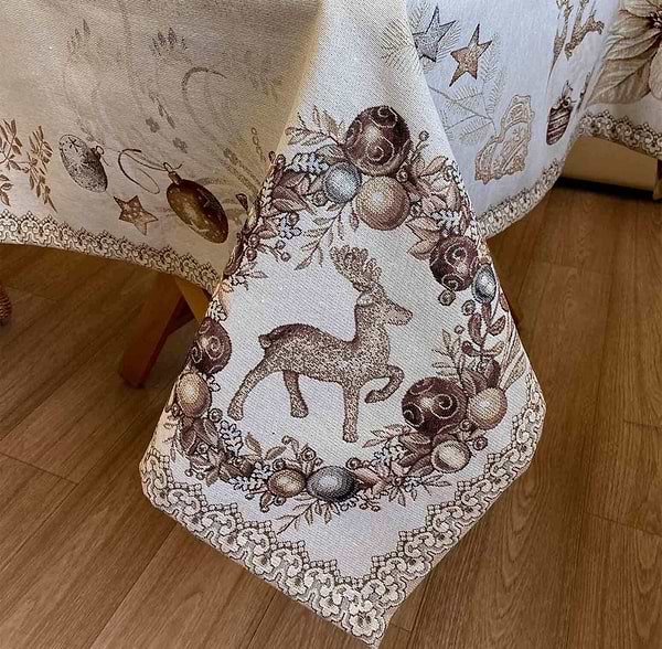 Фото - Скатертина прямокутна Прованс 130х140 Золоті свята (016180)