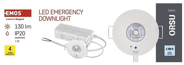 Фото - Светодиодный светильник аварийный EMOS ZN1330 1Вт 130лм 3h