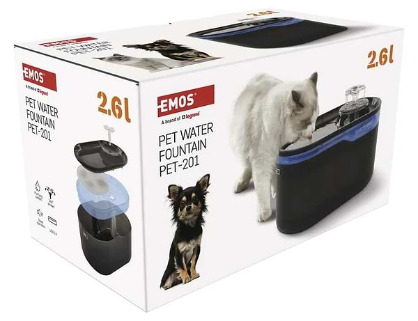 Фото - Смарт-поїлка для тварин EMOS Фонтанчик H6101 2.6 л