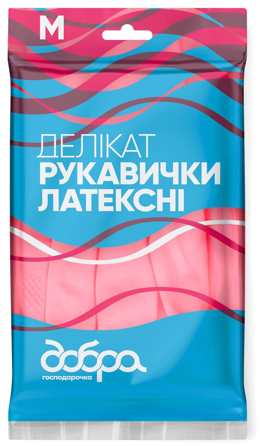 Рукавички латексні Добра господарочка ДЕЛІКАТ розмір М (4820086523684) - Фото 1