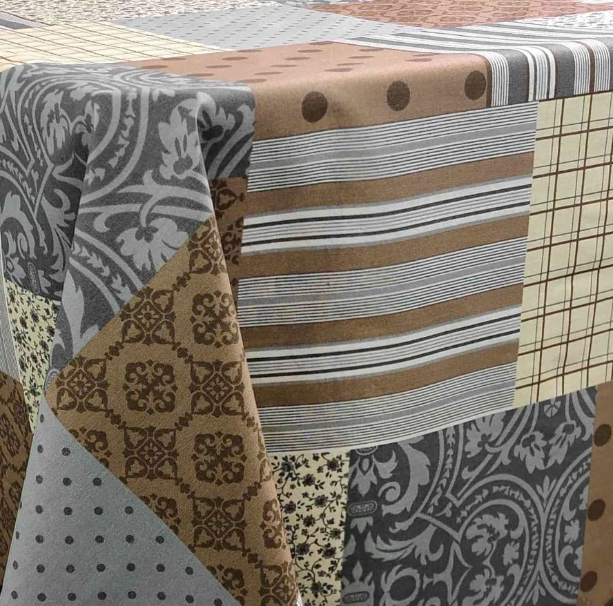 Скатертина квадратна Прованс 140х140см "Печворк Какао" (012405)