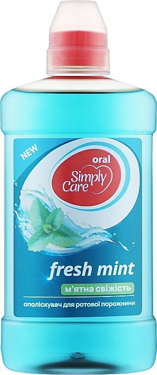 Ополіскувач для порожнини рота Simply Care М'ятна свіжість 500 мл (4820206212665) - Фото 1