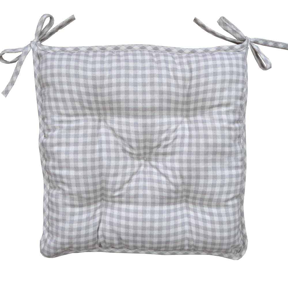 Подушка для стільця Прованс Bella Сiра клiтинка 40х40 см (013564)