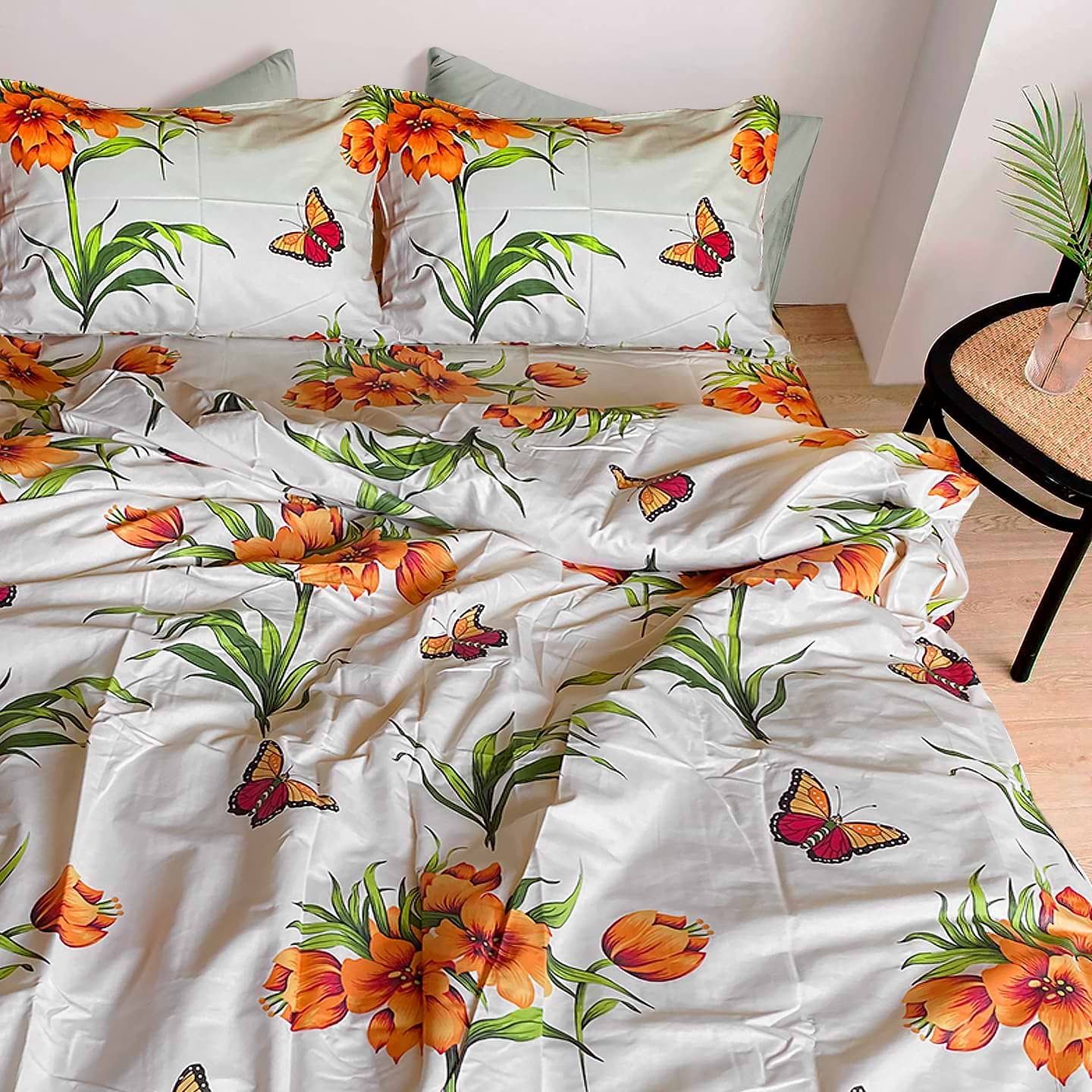 Комплект постельного белья Zastelli 9803 Царская корона бязь GOLD USA 175х210 Молочный (14088)