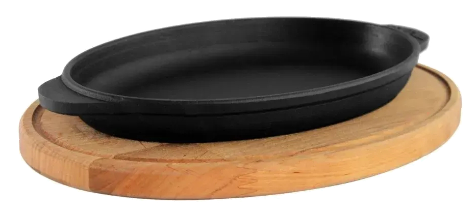 Сковорода універсальна Brizoll H2214-D HoReCa 220х140х25 мм, порційна овальна з підставкою - Фото 1