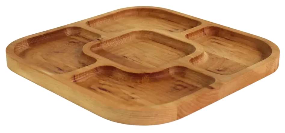 Менажниця Brizoll MEN2-2525 Бук QUADRO діаметр 25 см 5 секцій - Фото 1