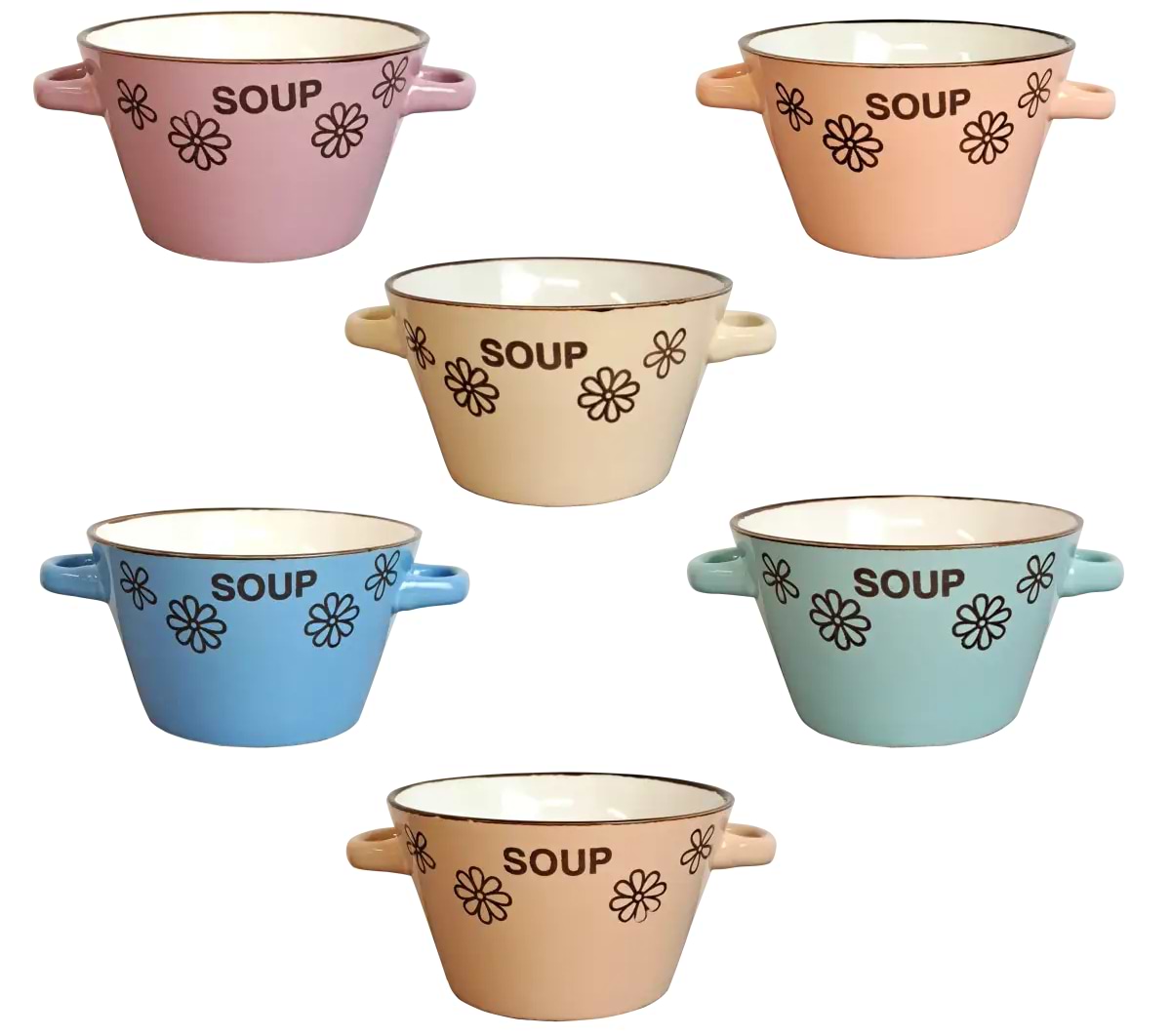 Бульонница Vittora Цветочный вальс с ушками 500 мл в ассортименте (VT-C-39125)