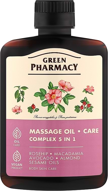Олія для масажу Green Pharmacy 200 мл комплексна 5в1 (4823015937088)