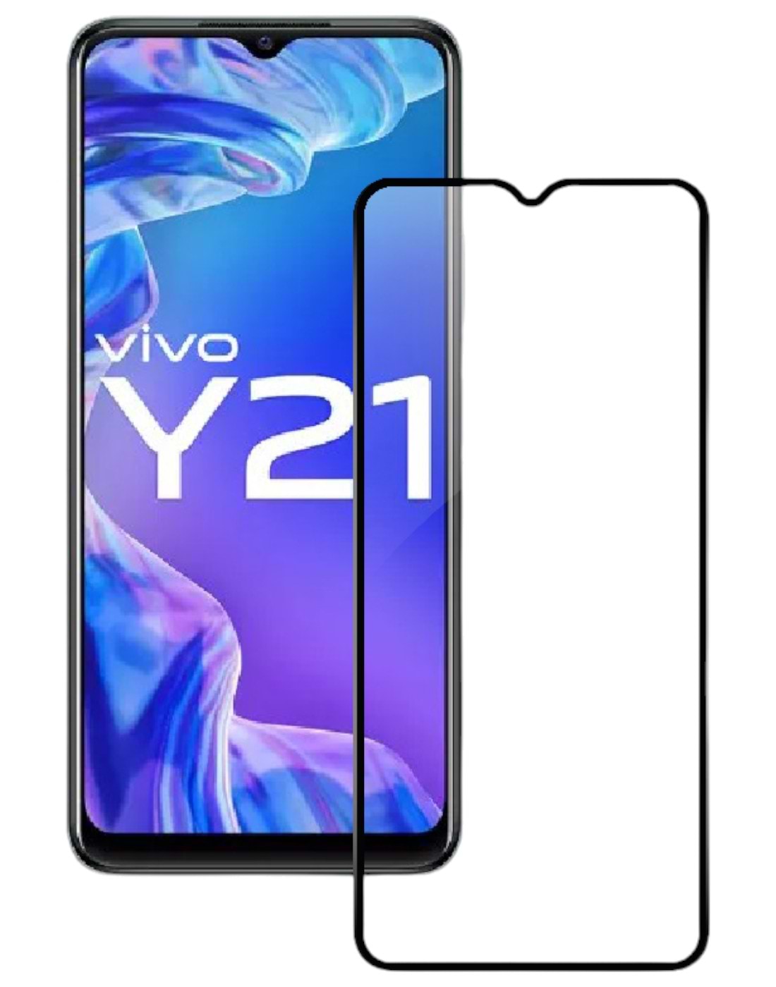 Защитное стекло для смартфона ACCLAB Full Glue for VIVO Y21 Black (1283126526923)