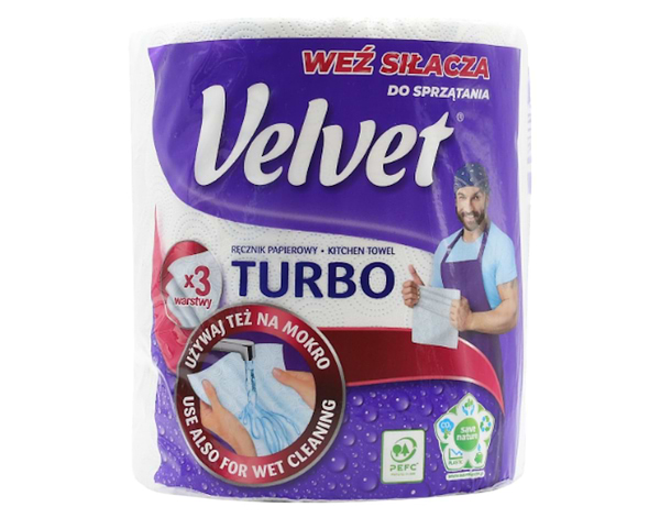 Фото - Серветки паперові Velvet Turbo 3 шари (VPTT13340)