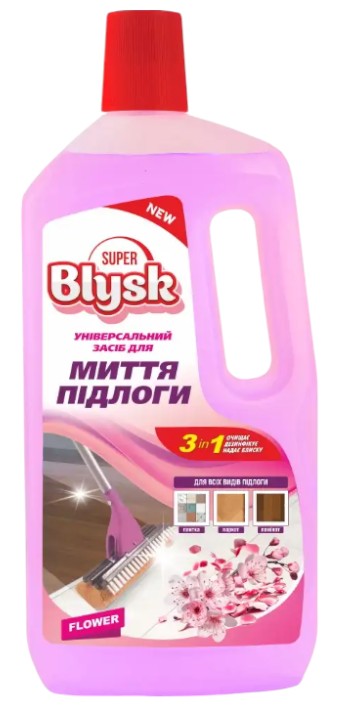 Засіб для чищення універсальний Super Blysk для миття підлоги Квітковий 1 л (SB51523)