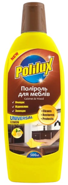 Засіб для чищення універсальний Polilux поліроль для меблів Lemon 500 мл (PL50724) - Фото 1