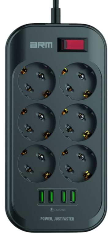 Мережевий фільтр Armorstandart A-PS64 2m Black (ARM70435) - Фото 1