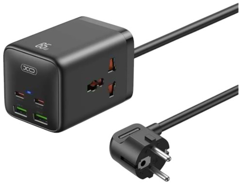 Фото - Сетевой фильтр XO 2 розетки + 3 USB (WL24.black) Фото - Сетевой фильтр XO 2 розетки + 3 USB (WL24.black)