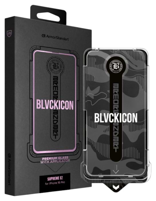 Защитное стекло для смартфона Armorstandart с апликатором Black Icon Supreme EZ for iPhone 16 Pro (ARM80849) - Фото 1